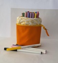 Trousse pot de crayon jaune/ orange