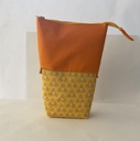 Trousse pot de crayon jaune/ orange